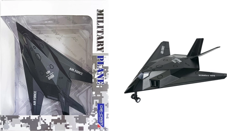 Μεταλλικό μοντέλο μαχητικού F117 FIGHTER JET 1:400 με φώτα και ήχους
