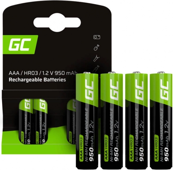 Επαναφορτιζόμενες μπαταρίες AAA GREEN CELL 950 mAh (4 τεμ.)