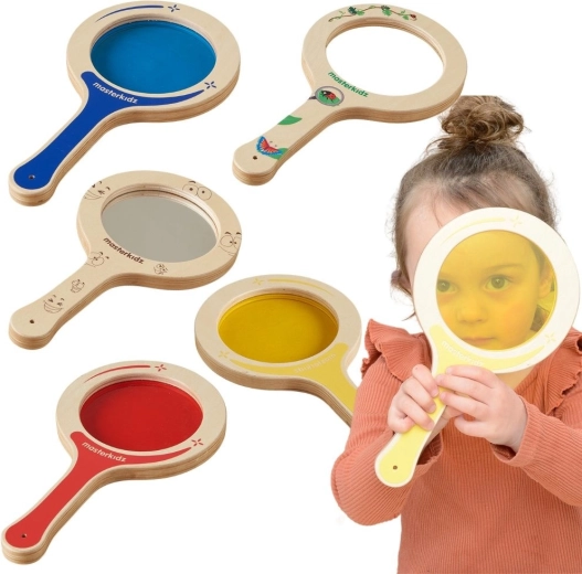 Masterkidz σετ 5 ξύλινων ρακετών με χρωματιστούς φακούς και μεγεθυντικό φακό