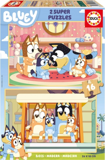Ξύλινο παζλ Bluey 2x16 κομμάτια από την Educa