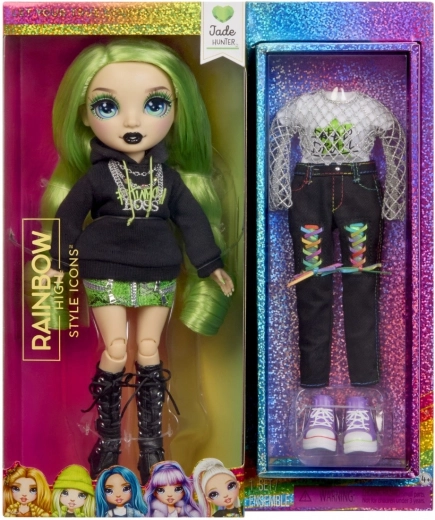 Rainbow High μοντέρνα κούκλα Jade Hunter με 2 outfits