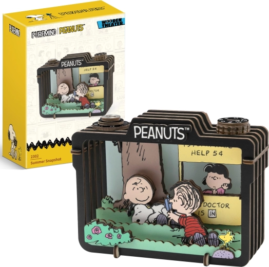 Puremind ξύλινο 3D μοντέλο PEANUTS Snoopy – καλοκαιρινή σκηνή Summer Snapshot