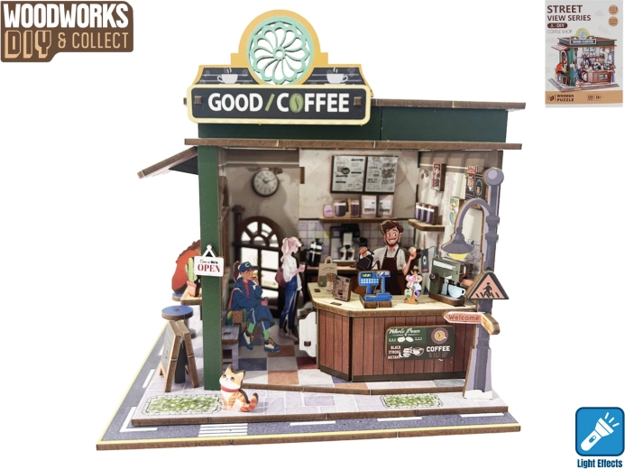 Ξύλινο σετ κατασκευής καφέ με φωτισμό Woodworks