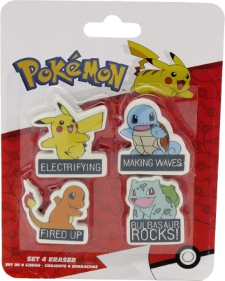 Σετ γομών POKÉMON – Pikachu, Charmander, Bulbasaur και Squirtle