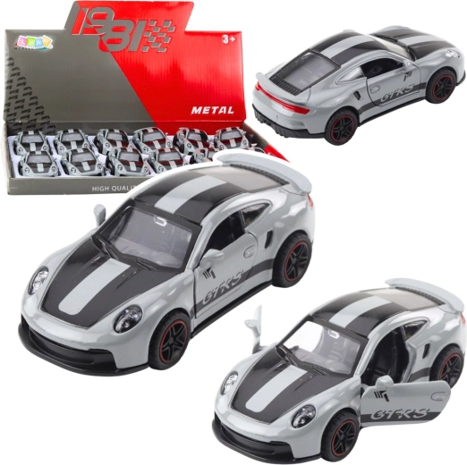 Μεταλλικό σπορ αυτοκίνητο GTRS 1:43 με μηχανισμό pull back και ανοιγόμενες πόρτες – γκρι