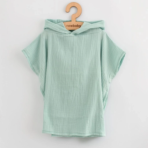 Παιδικό μουσελίνο πόντσο NEW BABY Feeling, μέντα, 80 cm