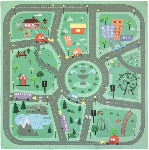 FreeOn Free2Play αφρώδες χαλάκι παιχνιδιού puzzle road (9 τεμάχια)