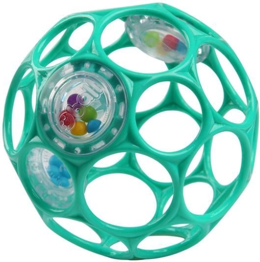 Κουδουνίστρα-μπαλάκι Oball Rattle 10 cm, σκούρο τυρκουάζ