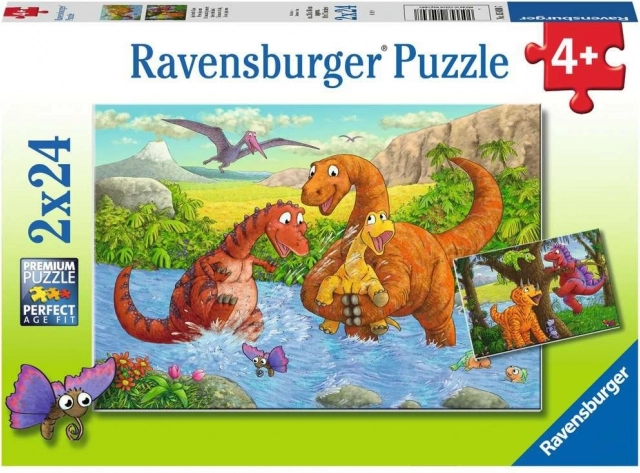 Παζλ RAVENSBURGER παιχνιδιάρικοι δεινόσαυροι 2×24 κομμάτια