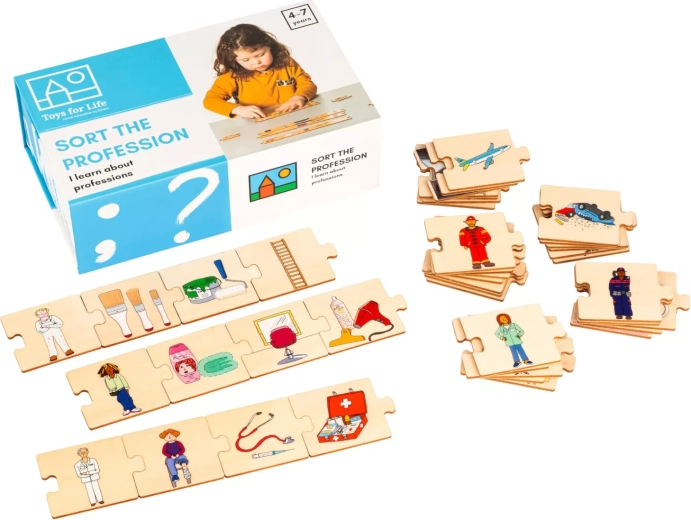 Toys for Life Ταίριαξε επαγγέλματα – ξύλινο παζλ σε μαγνητικό κουτί