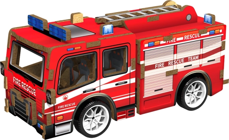 2Kids Toys 3D ξύλινο παζλ-κατασκευή πυροσβεστικό όχημα
