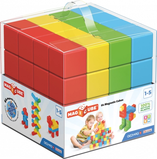 Geomag Magicube πολύχρωμοι μαγνητικοί κύβοι 64 τεμαχίων