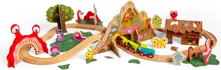 Bigjigs Rail ξύλινος σιδηρόδρομος – Τερατάκια