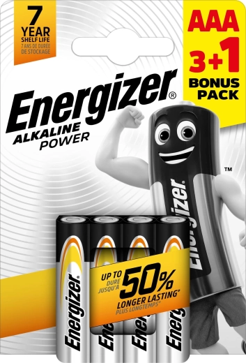 Αλκαλικές μπαταρίες AAA Energizer Alkaline Power 3+1 δωρεάν