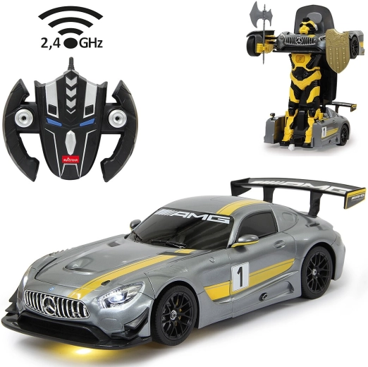 Jamara Mercedes-Benz AMG GT3 μετατρεπόμενο τηλεκατευθυνόμενο αυτοκίνητο/ρομπότ 1:14 2,4 GHz γκρι - 1 τεμάχιο