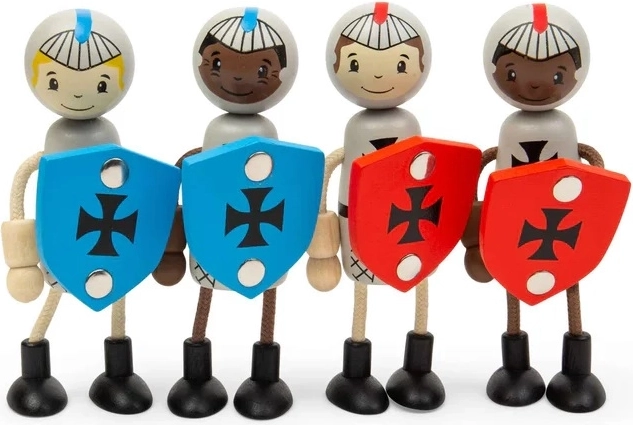 Bigjigs Toys σετ ξύλινων φιγούρων μεσαιωνικών ιπποτών