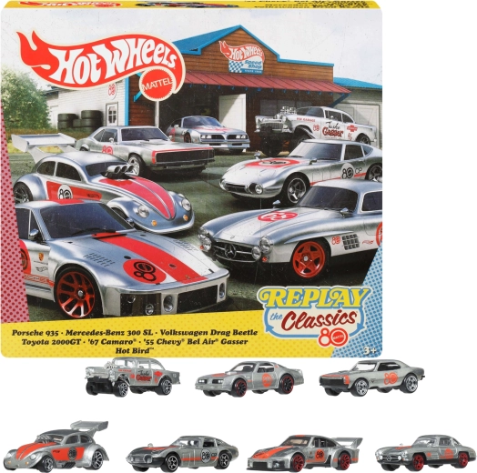Hot Wheels Replay the Classic – σετ 7 μεταλλικών αυτοκινήτων Silver Series
