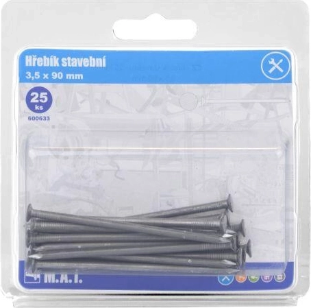 Δομικά καρφιά 90 × 3,5 mm, 25 τεμ.