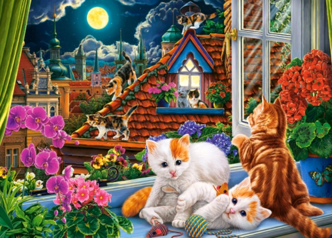 Παζλ 180 κομματιών Kittens on the Roof