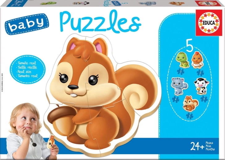 Educa baby παζλ ζωάκια 5σε1 (3–5 κομμάτια)