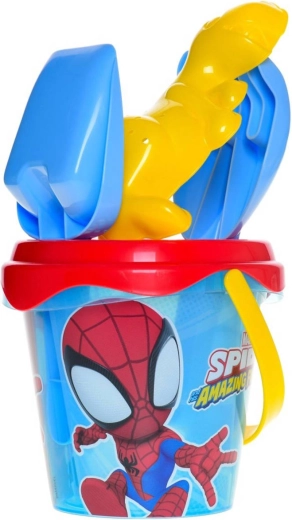 Σετ άμμου Spider-Man με διάφανο κουβαδάκι, κόσκινο και εργαλεία