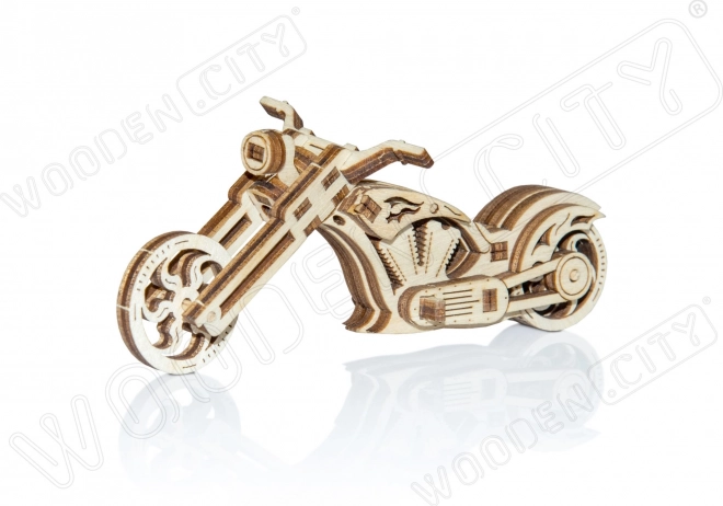 Ξύλινο 3D παζλ μηχανή CHOPPER – μίνι μοντέλο, 22 κομμάτια