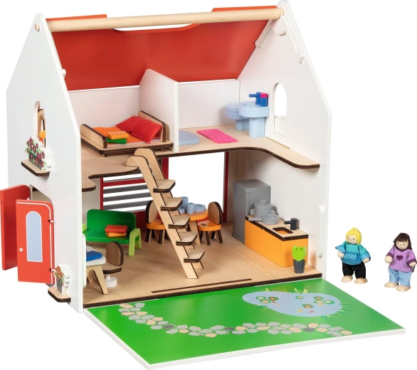 Φορητό ξύλινο κουκλόσπιτο Eco House με αξεσουάρ