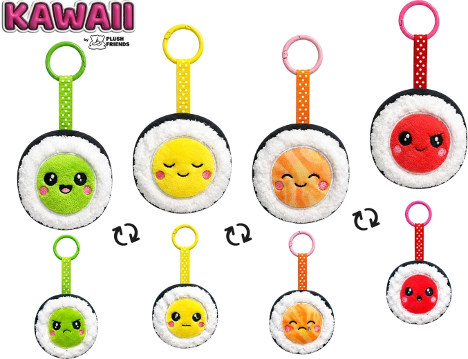 Λούτρινο μπρελόκ για κλειδιά σε σχήμα sushi Plush Friends Kawaii - 1 τεμάχιο