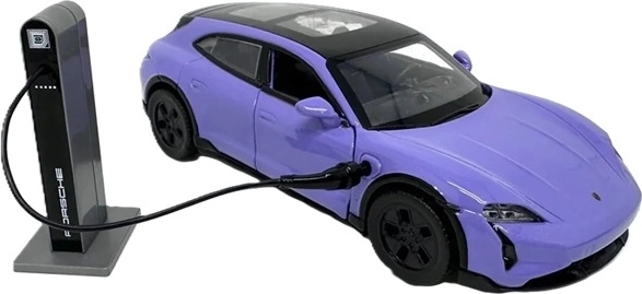 Ηλεκτρικό μοντέλο Porsche Taycan Turbo S σε μωβ χρώμα