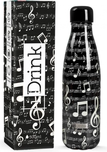 Θερμός μπουκάλι μαύρο Music 500 ml