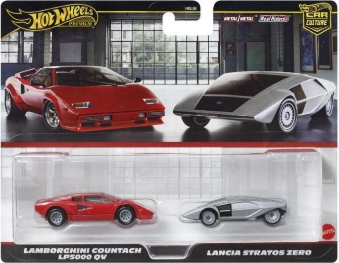 Hot Wheels premium διπλή συσκευασία αυτοκινήτων – Lancia και Lamborghini 1:64
