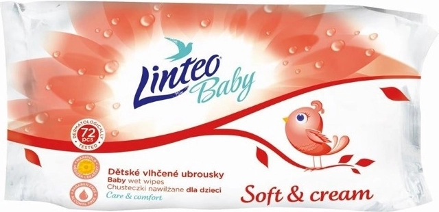 Παιδικά υγρά μαντηλάκια Linteo Baby Soft and cream 72 τεμ.