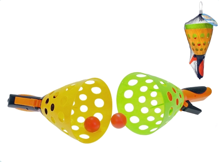 Σετ Catchball 25 cm – 2 καλαθάκια και μπαλάκια σε δίχτυ
