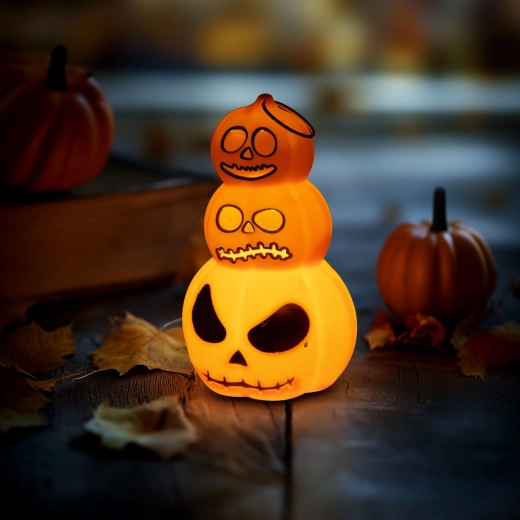 Φωτεινή διακοσμητική κολοκύθα για το Halloween με θερμό λευκό LED