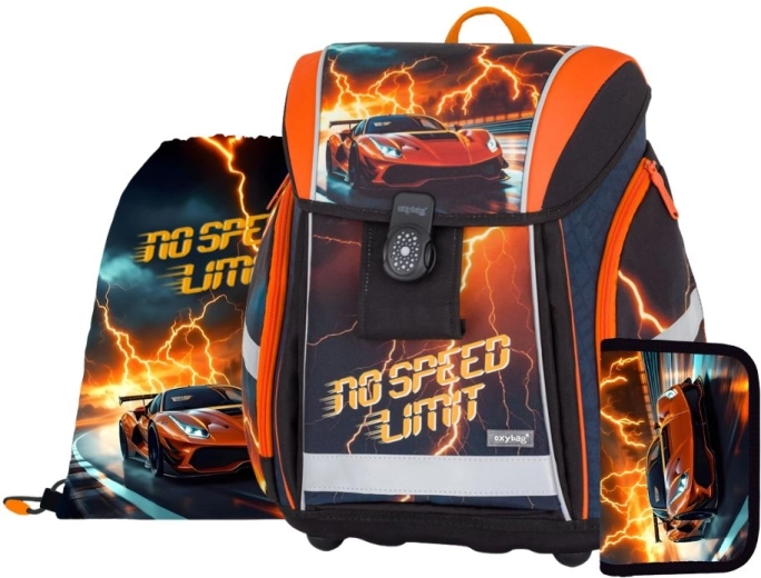 Σχολικό σετ Oxybag Premium Light Auto – σακίδιο, σακουλάκι και κασετίνα