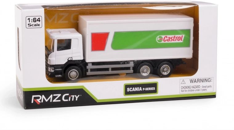 Μεταλλικό μοντέλο φορτηγού SCANIA CASTROL 1:64 με κίνηση pull-back
