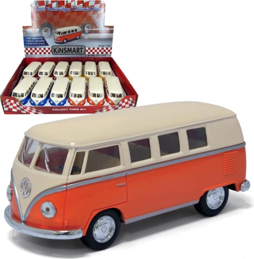 Μεταλλικό μοντέλο αυτοκινήτου 1962 Volkswagen Classical Bus με κρεμ οροφή