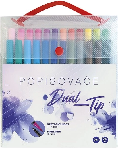 Σετ μαρκαδόρων Concorde Dual‑Tip, 24 χρώματα σε κουτί