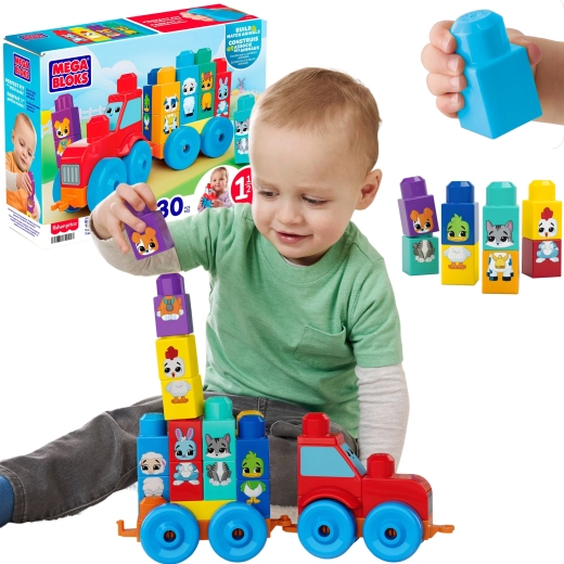 Fisher-Price Mega Bloks τρακτέρ με ζωάκια για κατασκευή και συναρμολόγηση