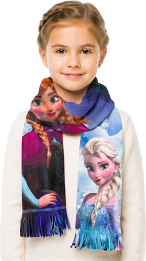Παιδικό φλις κασκόλ Frozen Έλσα και Άννα μπλε