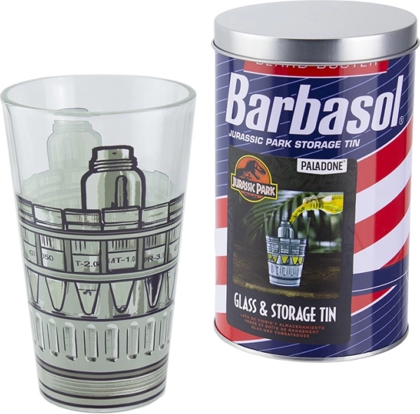 Ψηλό ποτήρι JURSKÝ PARK 450 ml σε δωροδοχείο-κονσέρβα BARBASOL