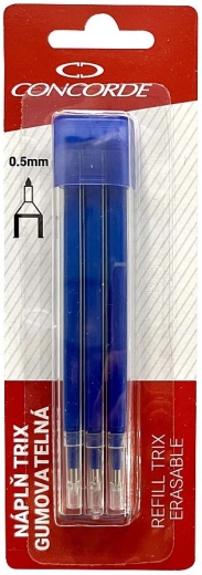 Ανταλλακτικά μελάνια για σβηστικό roller CONCORDE TRIX 0,5 mm, μπλε, 3 τεμ.