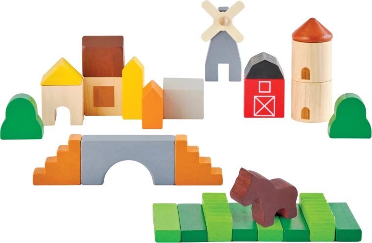 PlanToys ξύλινη κατασκευαστική σειρά στην εξοχή (Country Blocks)