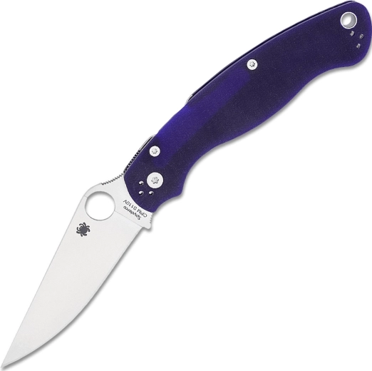 Πτυσσόμενο μαχαίρι τσέπης Spyderco Military 2 Dark Blue, σατινέ λεπίδα, G10
