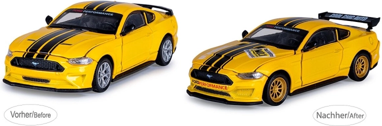 JAMARA Ford Mustang GT 2018 μοντέλο die-cast σε κλίμακα 1:42, κίτρινο
