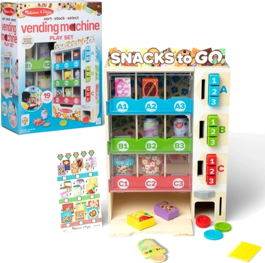 Ξύλινος αυτόματος πωλητής σνακ Snack to Go Melissa & Doug – παιχνίδι καταστήματος