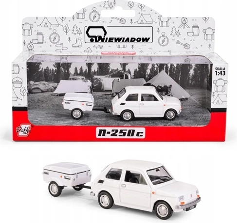 Fiat 126p με ρυμουλκούμενο Niewiadów N250C – λευκό μοντέλο