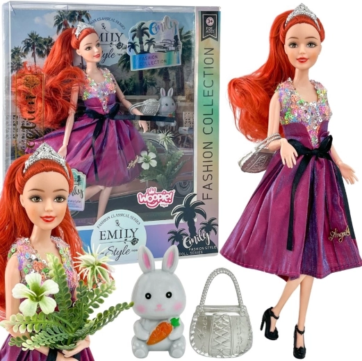 Woopie Royal κούκλα Emi Fashion 32 cm – στιλάτη πριγκίπισσα με ροζ φόρεμα και αξεσουάρ