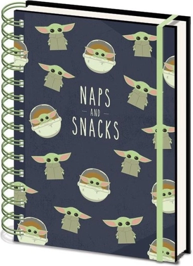 Σημειωματάριο Star Wars: The Mandalorian Snacks and Naps A5 με σπιράλ δέσιμο