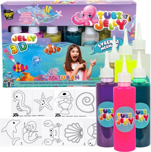 Tuban δημιουργικό σετ Tubi Jelly Γοργόνα 6 χρώματα ζελατινώδεις φιγούρες
